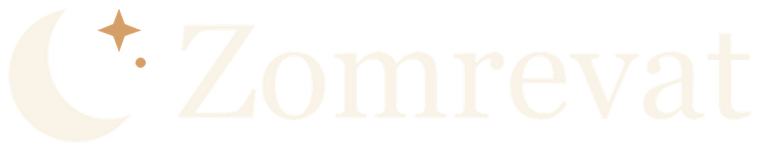 Zomrevat crescent and serif wordmark in ivory